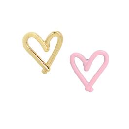 Betsey Johnson Pink Sculpted Heart Stud Earrings