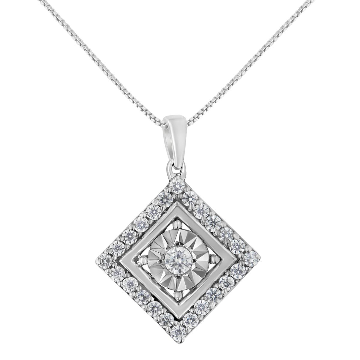 Diamond Classics™ 10kt. 1/2ctw. Diamond Square Pendant