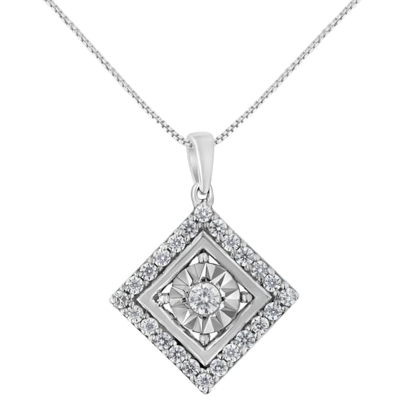 Diamond Classics&#40;tm&#41; 10kt. 1/2ctw. Diamond Square Pendant - image 