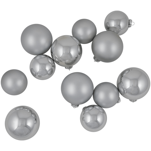 Northlight 72ct. 2-Finish Christmas Glass Ball Ornaments