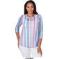 Womens Ruby Rd. Must Haves II Knit Candy Stripe Tee - image 3