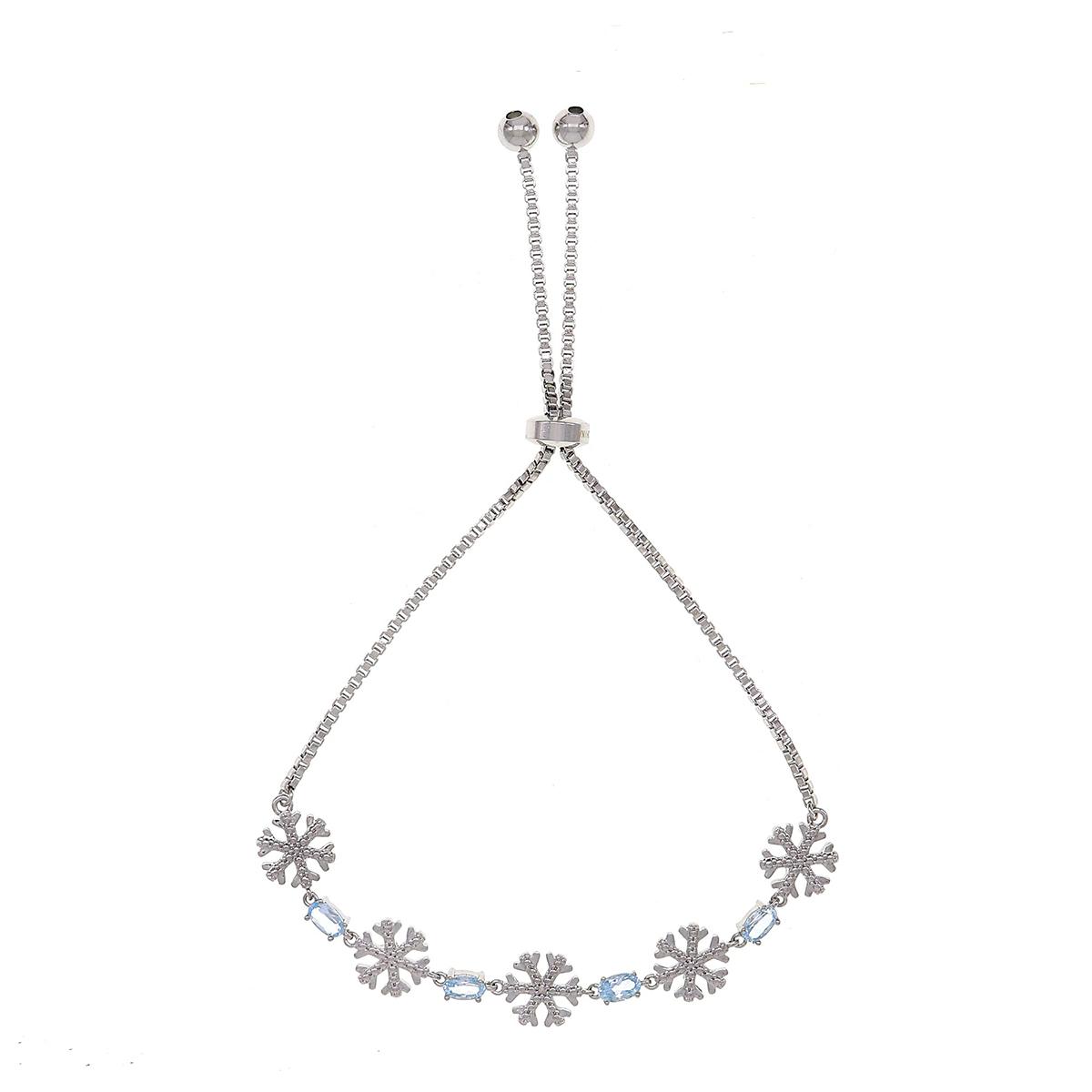 Gemstone by Gianni Argento Snowflake Adjustable Bracelet
