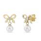 Brilliant Grown Lab-Grown Diamond Bow Accent Earrings - image 1