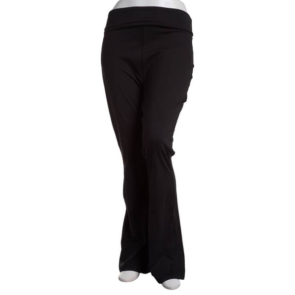 Juniors Plus Jolie & Joy Fold Over Waist Band Flare Yoga Pant