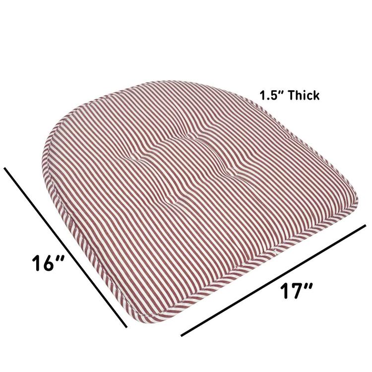 Sweet Home Collection Pinstripe Memory Foam Chair Cushions