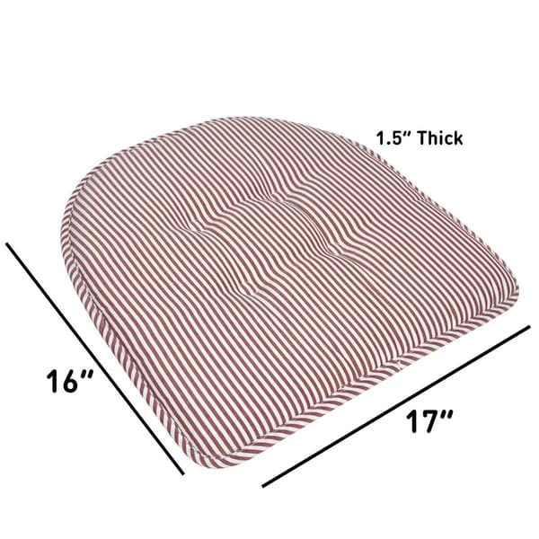 Sweet Home Collection Pinstripe Memory Foam Chair Cushions