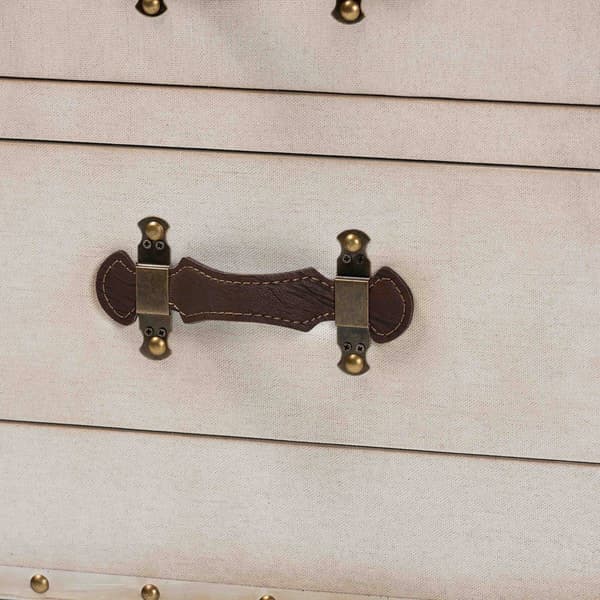 Baxton Studio Laura Vintage White Canvas 2-Drawer End Table