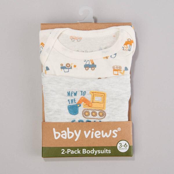 Baby Boy &#40;3-9M&#41; baby views&#40;R&#41; 2pk. Construction Crew Bodysuits - image 