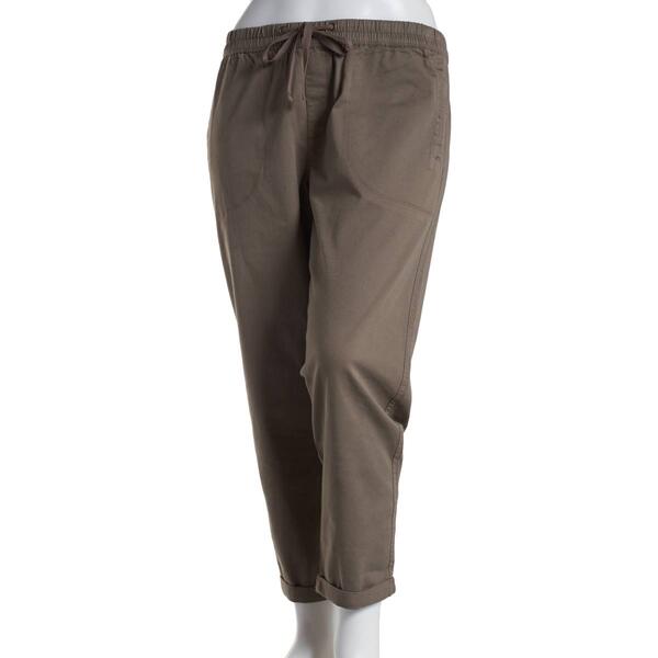 Womens da-sh Stretch Twill Solid Pull On Pants w/Drawstring - image 