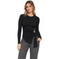 Juniors Love Tree Rib Asymmetrical Hardware Crewneck Top - image 1