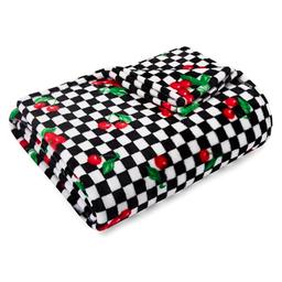 Betsey Johnson Cherry Checker Ultra-Soft Plush Throw Blanket