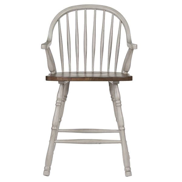 Besthom Country Grove Distressed High Back Bar Stools - Set of 2