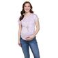 Womens Due Time Short Sleeve Cross Back Print Maternity Top - image 1