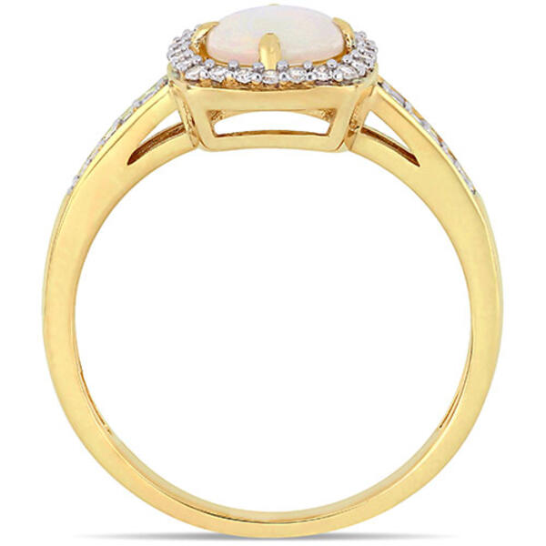 Gemstone Classics&#8482; 10kt. Gold & Opal Square Halo Ring