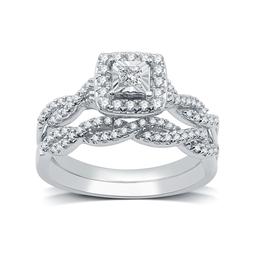 Nova Star(R) Lab Grown Diamond Halo Twisted Shank Bridal Set