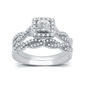 Nova Star&#40;R&#41; Lab Grown Diamond Halo Twisted Shank Bridal Set - image 1