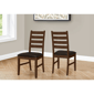 Monarch Specialties 37in. Brown Leather Dining Chair - Set Of 2 - image 1
