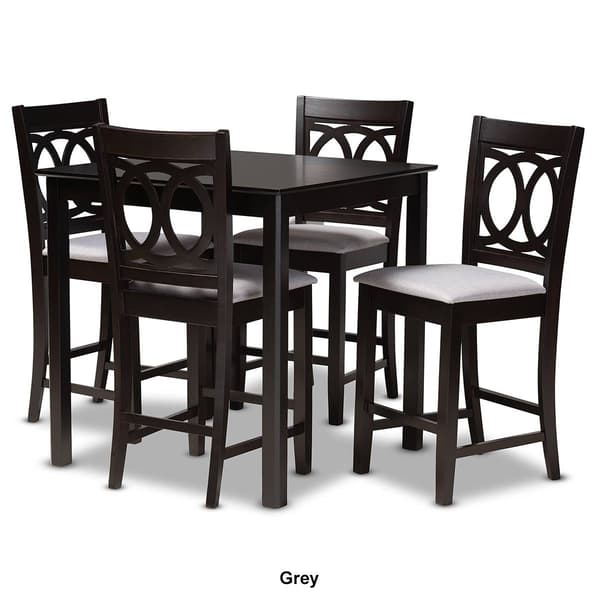 Baxton Studio Lenoir 5pc. Wooden Pub Style Set