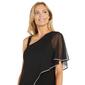 Womens R&M Richards Asymmetric Rhinestone Trim Capelet Jumpsuit - image 3