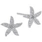 Sterling Silver Textured Starfish Stud Earrings - image 1