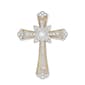 Napier Silver-Tone Pearl & Crystal Cross Pin - image 1