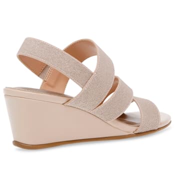 Womens Anne Klein Blessing Strappy Wedge Sandals - Blush - Boscov's