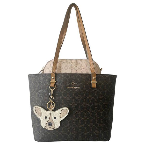 Nanette Lepore Gillian Tote in a Bag with Charm - Chocolate