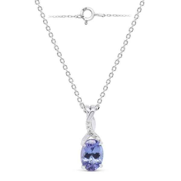 Gemstone Classics&#40;tm&#41; Natural Tanzanite Lab Grown Diamond Pendant - image 