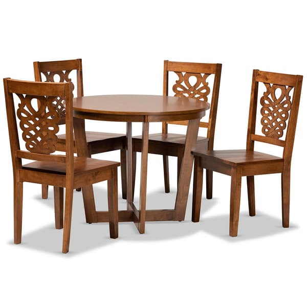 Baxton Studio Salida Walnut Brown Finished Wood 5pc. Dining Set