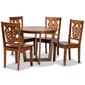 Baxton Studio Salida Walnut Brown Finished Wood 5pc. Dining Set - image 1