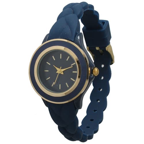 Womens Olivia Pratt Braided Silicone Strap Watch - 14089NAVY,Specials : American Fashion Style Bags On Sale