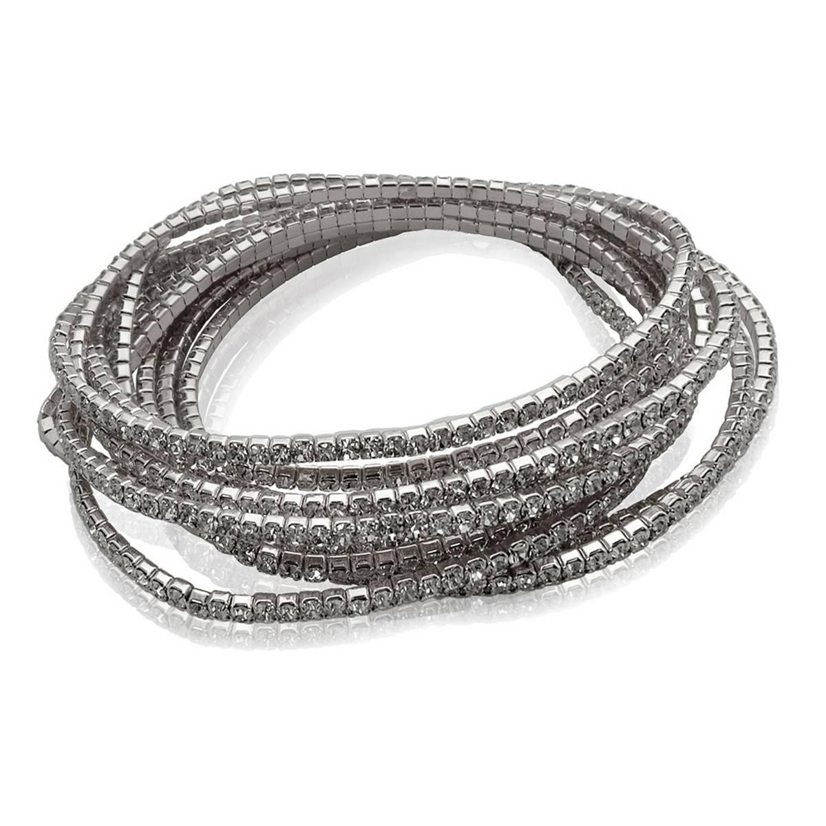 GUESS Crystal Stretch Bracelets with Silver-Tone Finish
