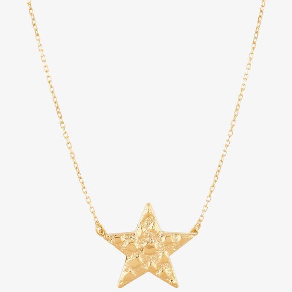 Gold Classics&#40;tm&#41; Gold Nugget Star on Cable Chain Necklace - image 