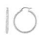 Round Diamond Cut Sterling Silver Hoop Earrings - image 1
