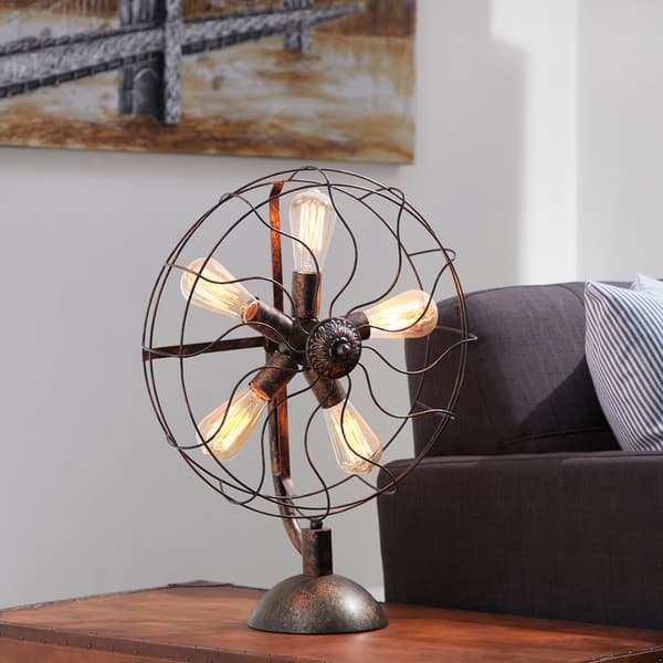 9th & Pike&#174; Black Metal Industrial Fan Table Lamp
