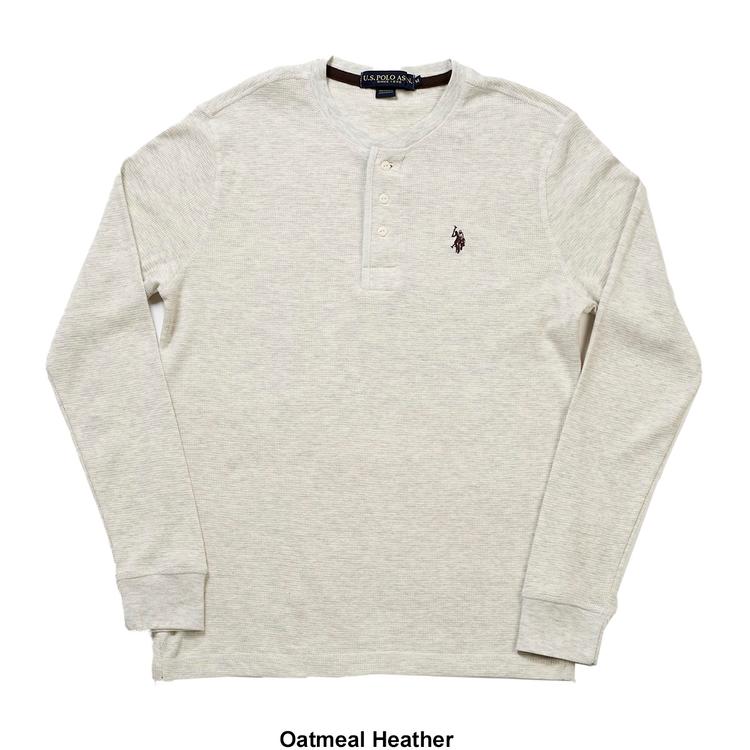 Mens U.S. Polo Assn.® Solid Thermal 3 Button Henley