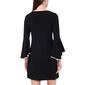Petites MSK Rhinestone Trim Trumpet Sleeve V-Neck Dress - image 2