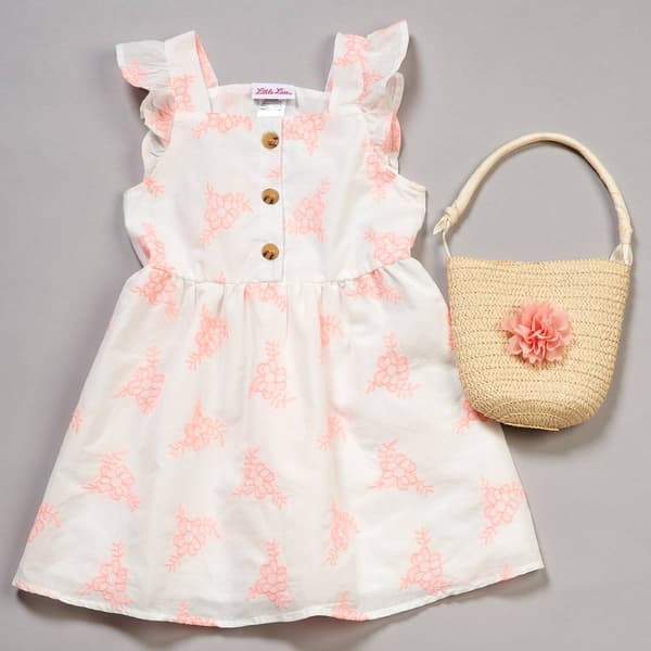 Toddler Girl Little Lass(R) Embroidered Floral Cotton Dress - image 