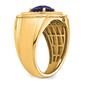 Mens Pure Fire 14kt. Gold Lab Grown Diamond & Sapphire Ring - image 6