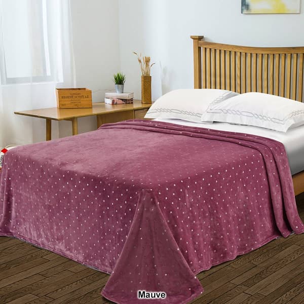 Superior Metallic Polka Dot Ultra-Plush Fleece Blanket