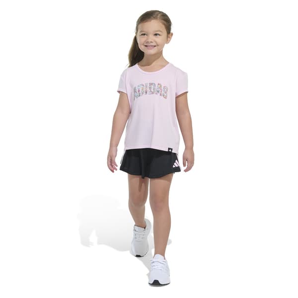 Girls (4-6x) adidas(R) Doodle Logo Tee & Flounce Skort Set