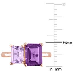 Gemstones Classics™ Rose Plated Octagon Amethyst Ring