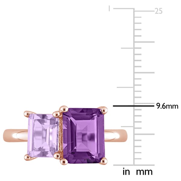 Gemstones Classics™ Rose Plated Octagon Amethyst Ring