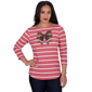 Petite Ruby Rd. Must Haves II Football Bow Stripe Tee - image 1