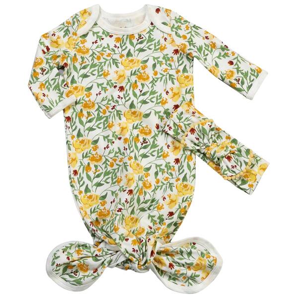 Baby Girl Baby Essentials Yellow Floral Sleep Sack & Headband Set - image 