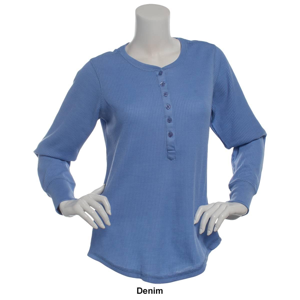 Womens Starting Point Long Sleeve Thermal Henley