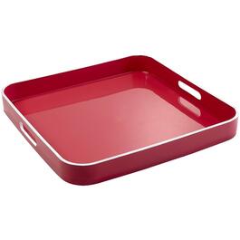 Jay Import Small Square Tray with Rim & Handle - Pink