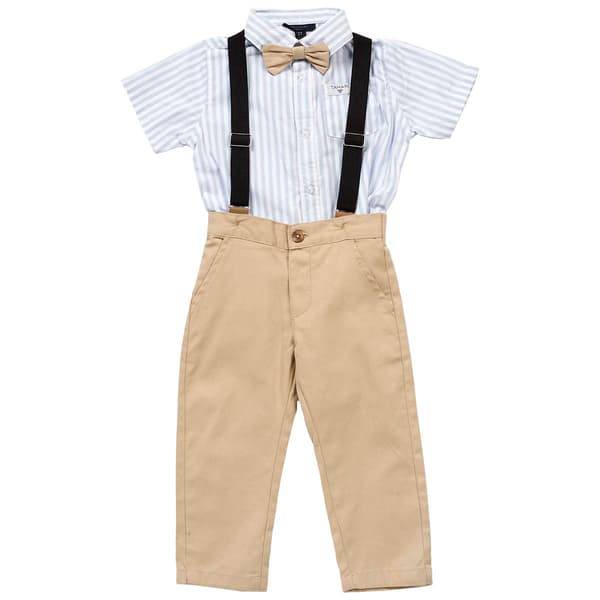 Toddler Boy Tahari Short Sleeve Button Down/Bow Tie & Pants Set - image 