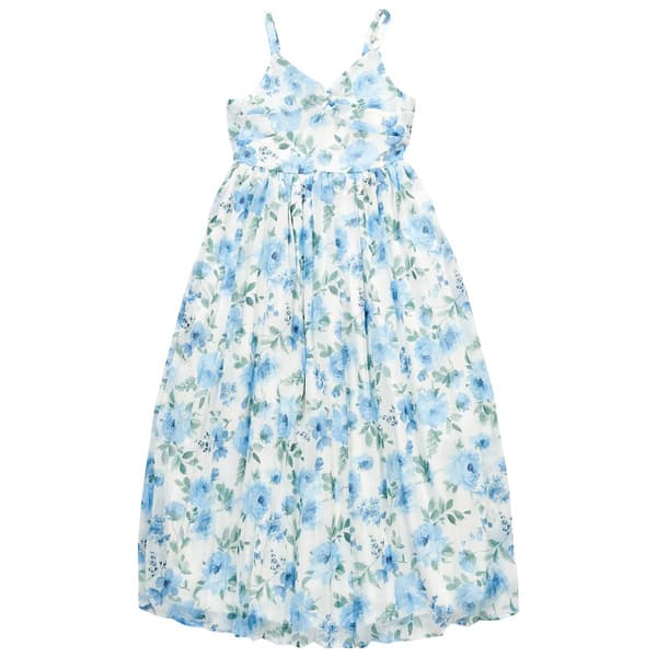 Girls (7-16) Rare Editions Floral Chiffon Twist Bust Maxi Dress - image 
