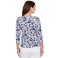 Petite Hearts of Palm Printed Essentials Horseshoe Neck Blouse - image 2